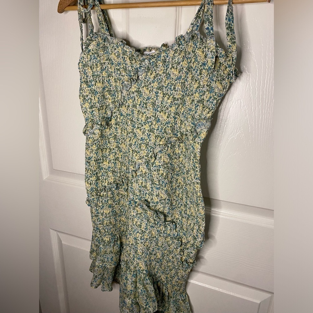ASTR The Label Eastwick Dress NWOT – Yellow Green Floral, Boho Chic Cottagecore - Picture 6 of 12